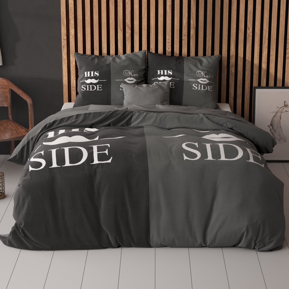 His and Her side Zwart