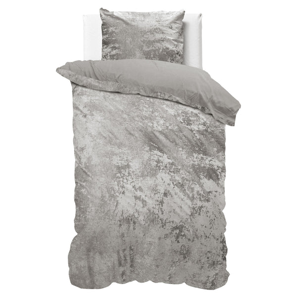 Crushed Velvet Katoen Metallic Zilver