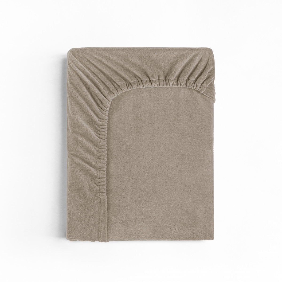 Velvet hoeslaken Taupe/Grijs