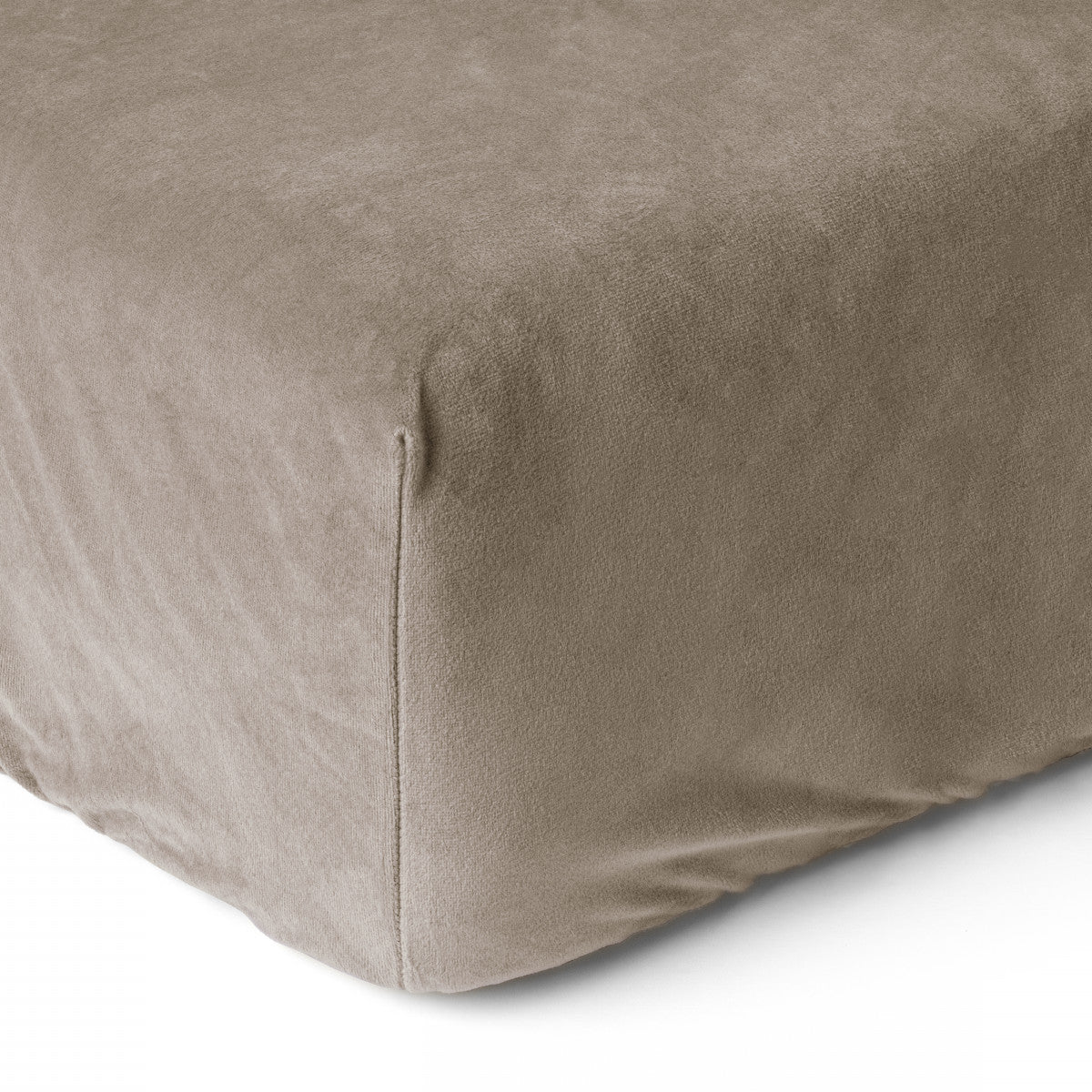 Velvet hoeslaken Taupe/Grijs