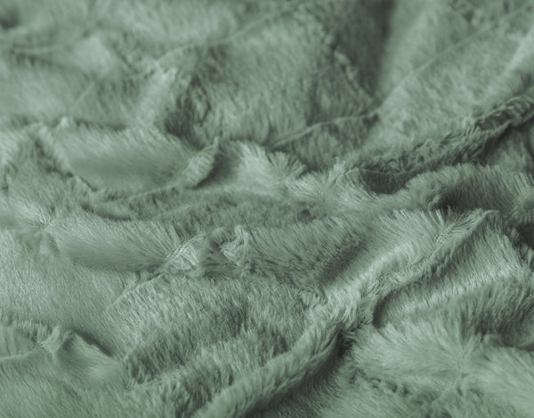 Faux Fur Check Donker Groen