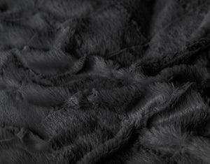 Faux Fur Check Zwart