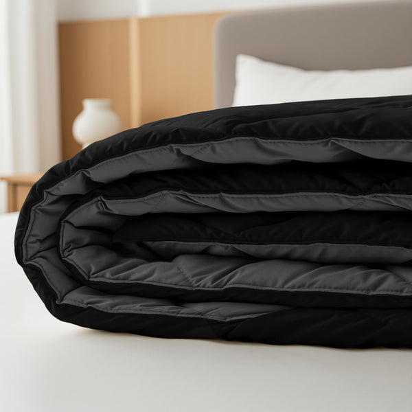 Lazy Dekbed Diamond Zwart/Antraciet Met Kussenslopen