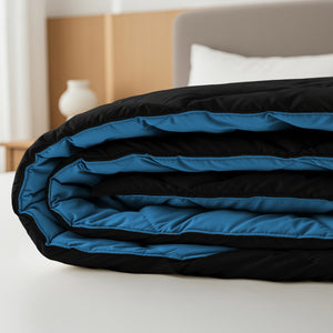 Lazy Dekbed Diamond Zwart/Zee Blauw Met Kussenslopen
