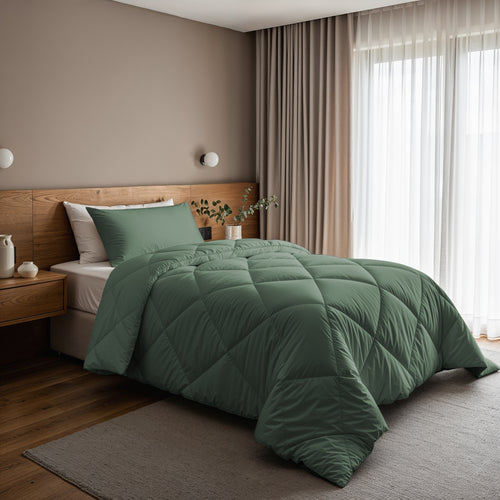 Lazy Dekbed Diamond Groen Met Kussenslopen