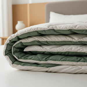Lazy Dekbed Diamond Crème/Groen Met Kussenslopen
