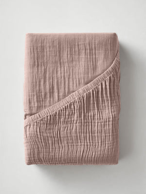 Mousseline Hoeslaken Blush Roze