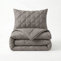 Dekbed Zonder Overtrek - Lazy Dekbed Pintuck Taupe/Grijs