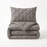 Dekbed Zonder Overtrek - Lazy Dekbed Pintuck Taupe/Grijs