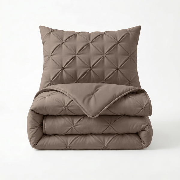 Bettdecke ohne Bettbezug – Lazy Bettdecke Pintuck Taupe