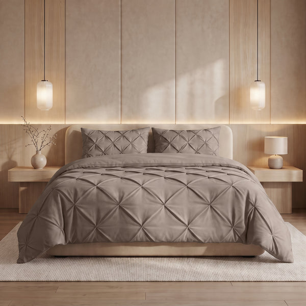 Bettdecke ohne Bettbezug – Lazy Bettdecke Pintuck Taupe