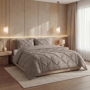 Bettdecke ohne Bettbezug – Lazy Bettdecke Pintuck Taupe