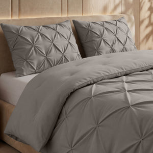 Bettdecke ohne Bettbezug – Lazy Bettdecke Pintuck Taupe/Grau