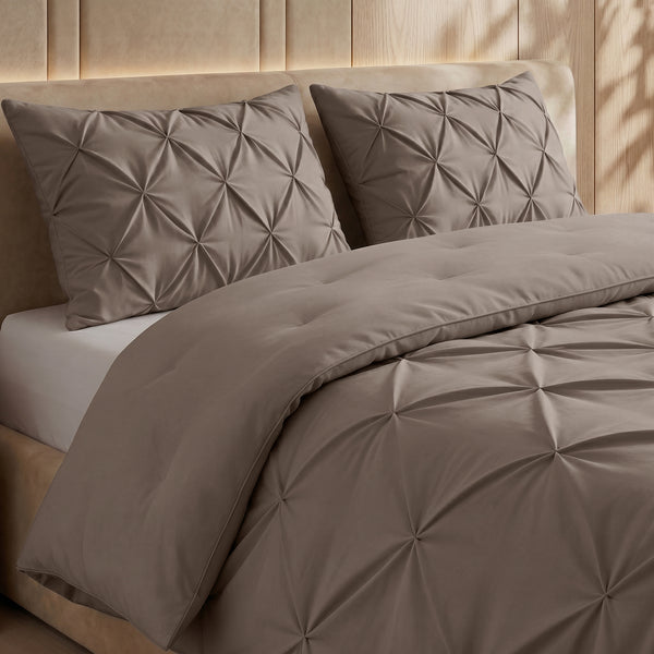 Bettdecke ohne Bettbezug – Lazy Bettdecke Pintuck Taupe