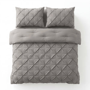 Bettdecke ohne Bettbezug – Lazy Bettdecke Pintuck Taupe/Grau