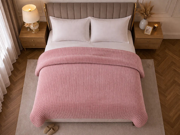 Dekbed Zonder Overtrek - Sherpa Flanel Easy Dekbed - Dark Pink