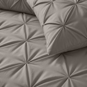Bettdecke ohne Bettbezug – Lazy Bettdecke Pintuck Taupe/Grau