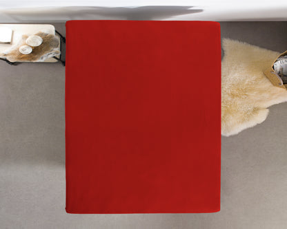Enkel Jersey 135 gr. Hoeslaken Rood
