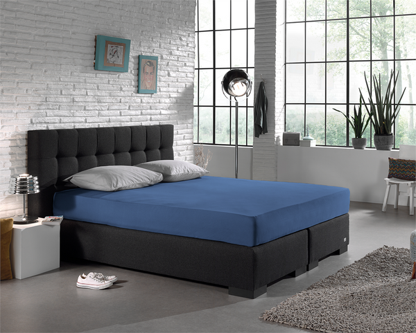 Double Jersey 220 gr. Fitted Sheet Blue