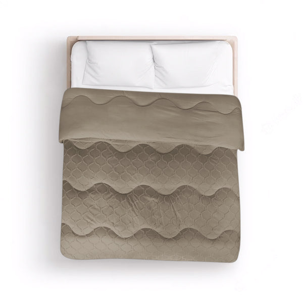 Dekbed Zonder Overtrek - Lileo EasyDekbed™ Tufted Waves – Taupe