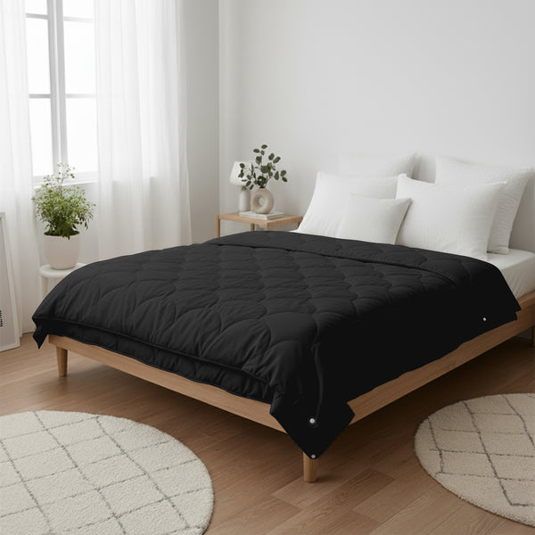Dekbed Zonder Overtrek - 4-Season Eazzzy Quilts - Zwart