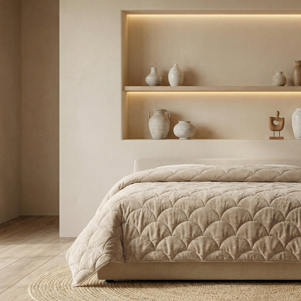 Dekbed Zonder Overtrek - Chenille Velvet Emboss - Taupe