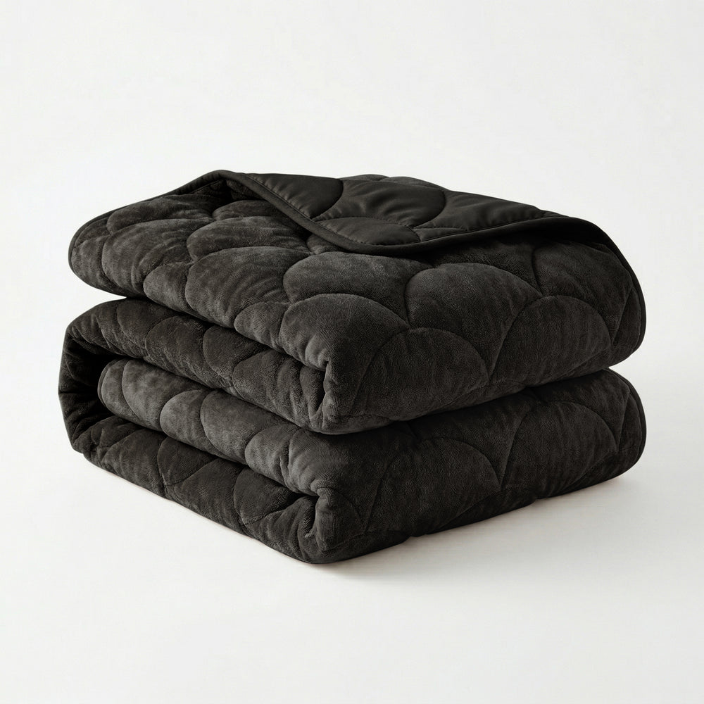 Dekbed Zonder Overtrek - Chenille Velvet Emboss - Zwart