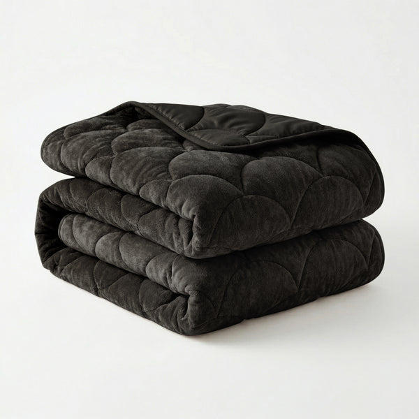 Dekbed Zonder Overtrek - Chenille Velvet Emboss - Zwart