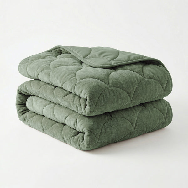 Dekbed Zonder Overtrek - Chenille Velvet Emboss - Hedge Groen