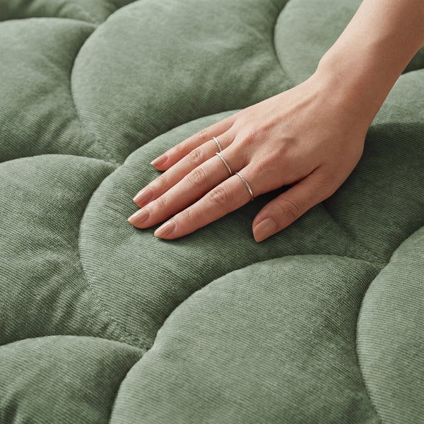 Dekbed Zonder Overtrek - Chenille Velvet Emboss - Hedge Groen