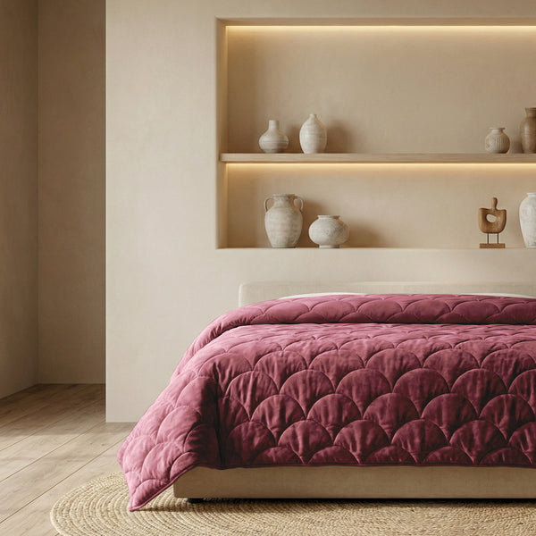 Dekbed Zonder Overtrek - Chenille Velvet Emboss - Burgundy
