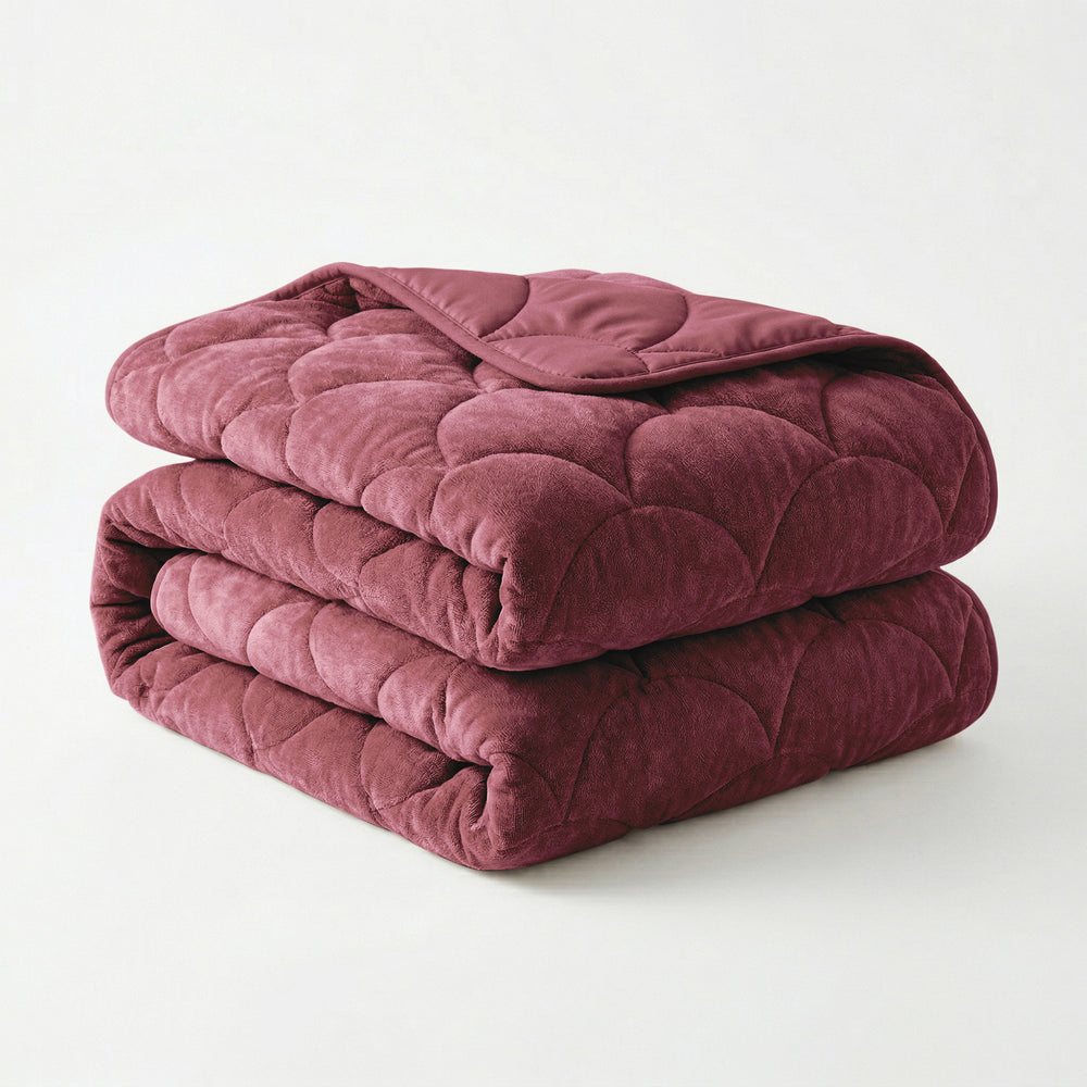 Dekbed Zonder Overtrek - Chenille Velvet Emboss - Burgundy