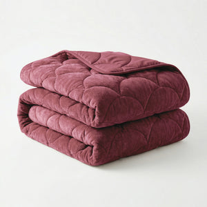 Dekbed Zonder Overtrek - Chenille Velvet Emboss - Burgundy