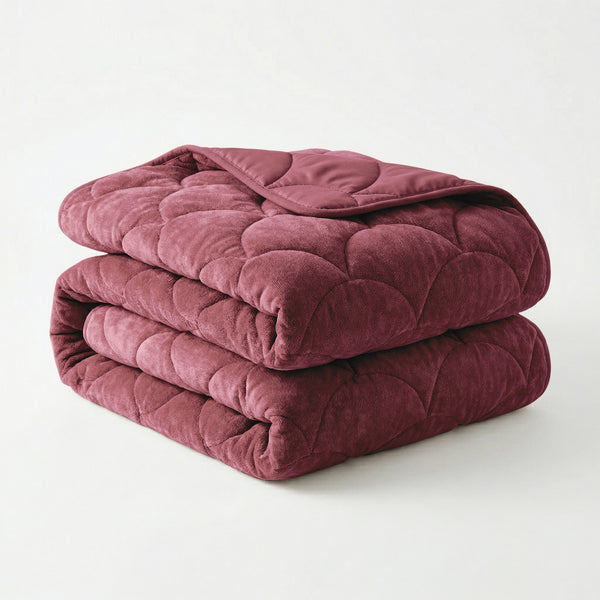 Dekbed Zonder Overtrek - Chenille Velvet Emboss - Burgundy