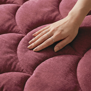 Dekbed Zonder Overtrek - Chenille Velvet Emboss - Burgundy