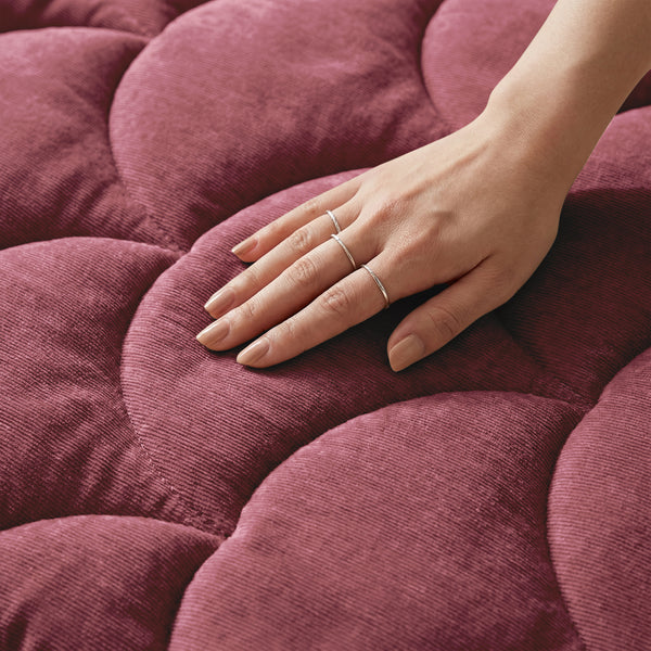 Dekbed Zonder Overtrek - Chenille Velvet Emboss - Burgundy