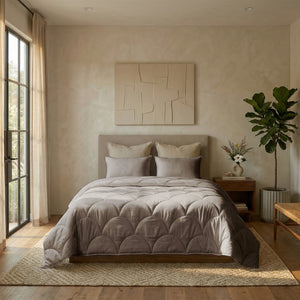 Bettdecke ohne Bettbezug – Baumwolle Percale Taupe