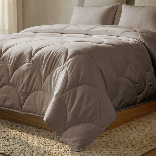 Bettdecke ohne Bettbezug – Baumwolle Percale Taupe