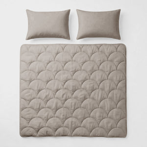 Bettdecke ohne Bettbezug – Baumwolle Percale Taupe