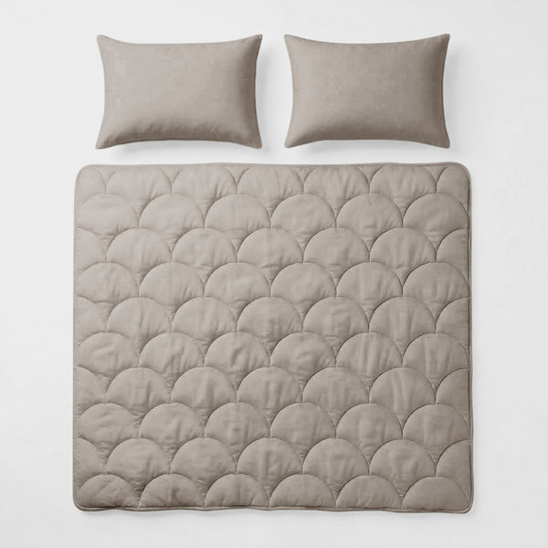 Bettdecke ohne Bettbezug – Baumwolle Percale Taupe