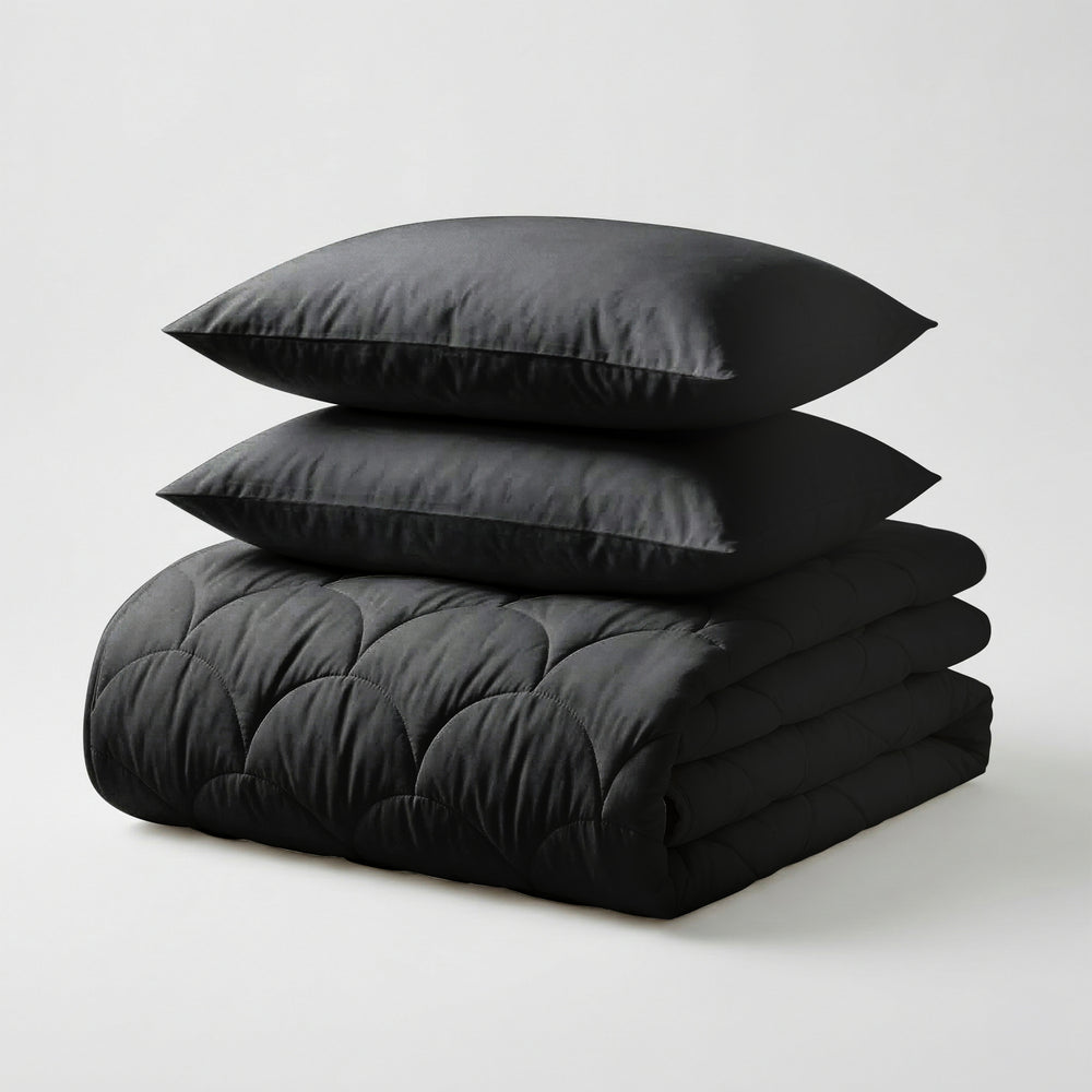 Dekbed Zonder Overtrek - Katoen Percale incl. Kussenslopen - Anthracite