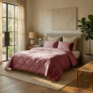 Dekbed Zonder Overtrek - Katoen Percale incl. Kussenslopen - Oud Roze