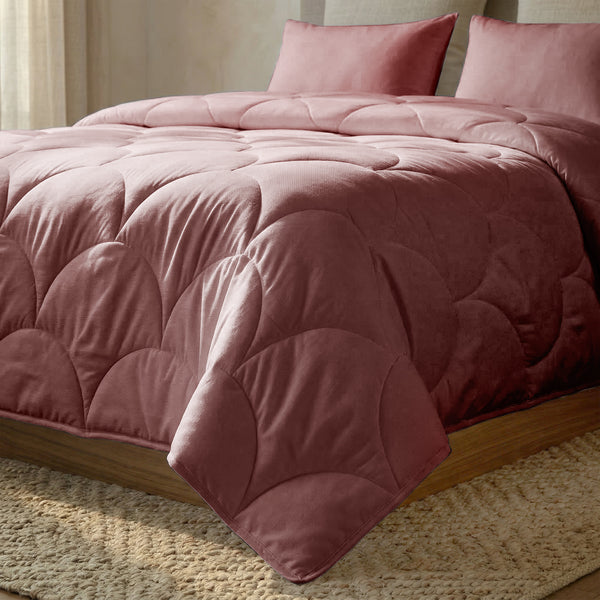 Dekbed Zonder Overtrek - Katoen Percale incl. Kussenslopen - Oud Roze