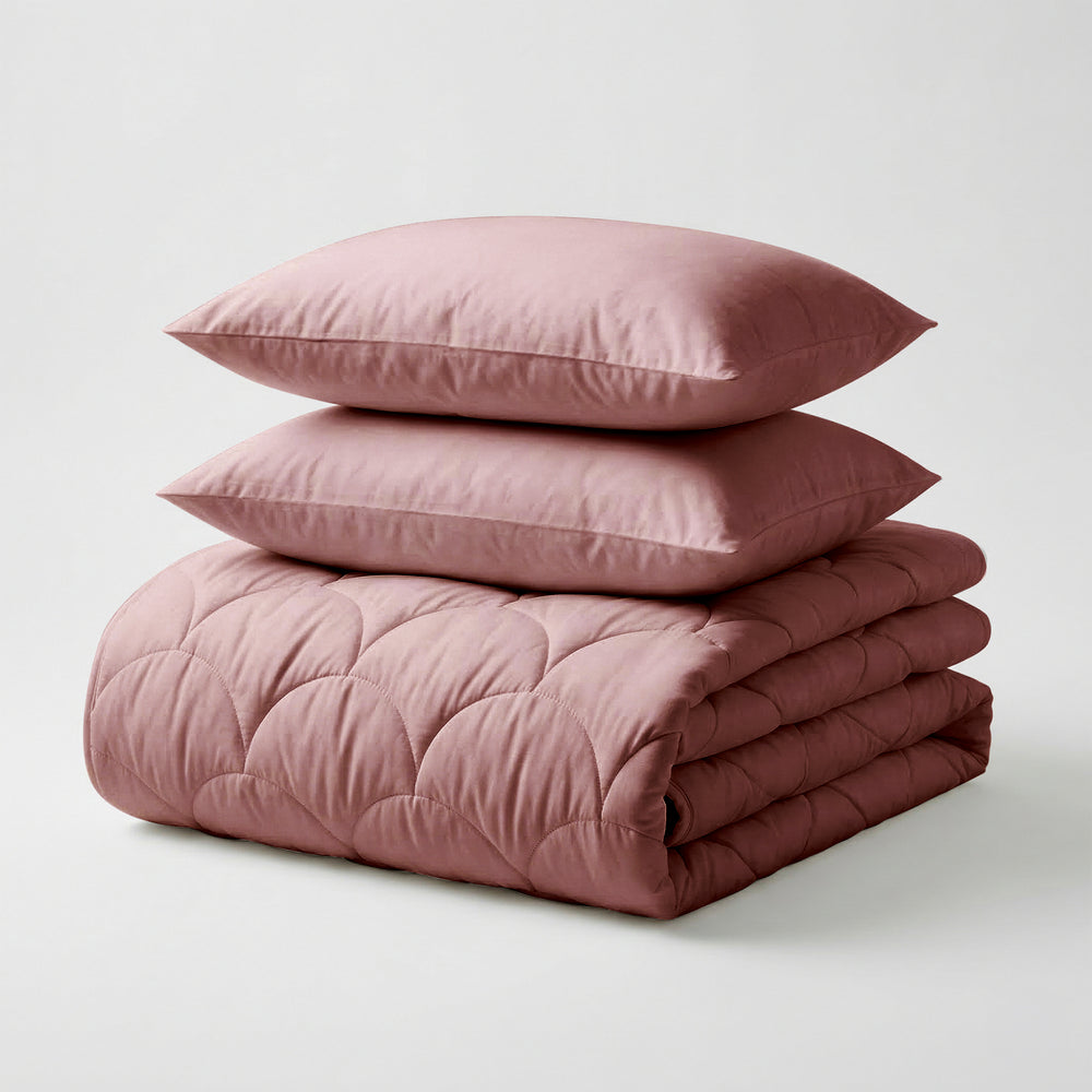 Dekbed Zonder Overtrek - Katoen Percale incl. Kussenslopen - Oud Roze