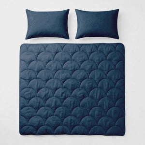 Dekbed Zonder Overtrek - Katoen Percale incl. Kussenslopen - Donker Blauw