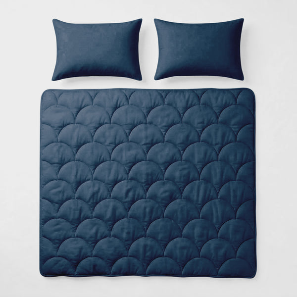 Dekbed Zonder Overtrek - Katoen Percale incl. Kussenslopen - Donker Blauw