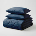 Dekbed Zonder Overtrek - Katoen Percale incl. Kussenslopen - Donker Blauw