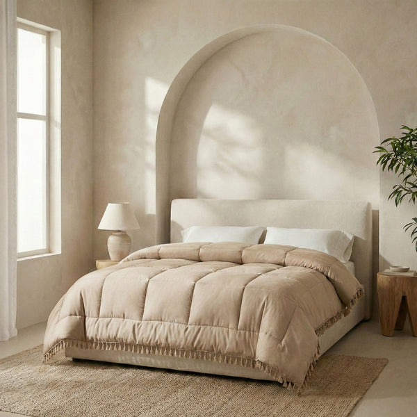 Dekbed Zonder Overtrek – Ibiza Lace Trim Taupe