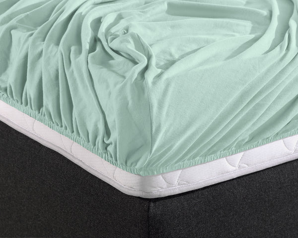 Enkel Jersey 135 gr. Hoeslaken Pastel Blauw