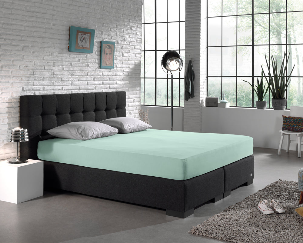 Enkel Jersey 135 gr. Hoeslaken Pastel Blauw
